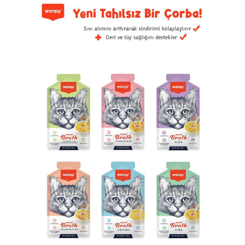 Karışık Aromalı Kedi Çorbası 50 gr x 6 Adet Sıvı Kedi Ödülü